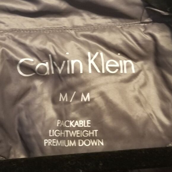Calvin Klein Womens Medium Coat Dark Gray Packable Down Puffer Classic Basic - Picture 6 of 10